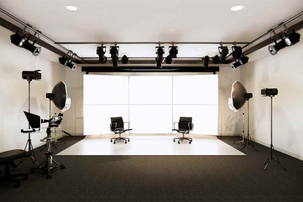 studio televisivo con luci