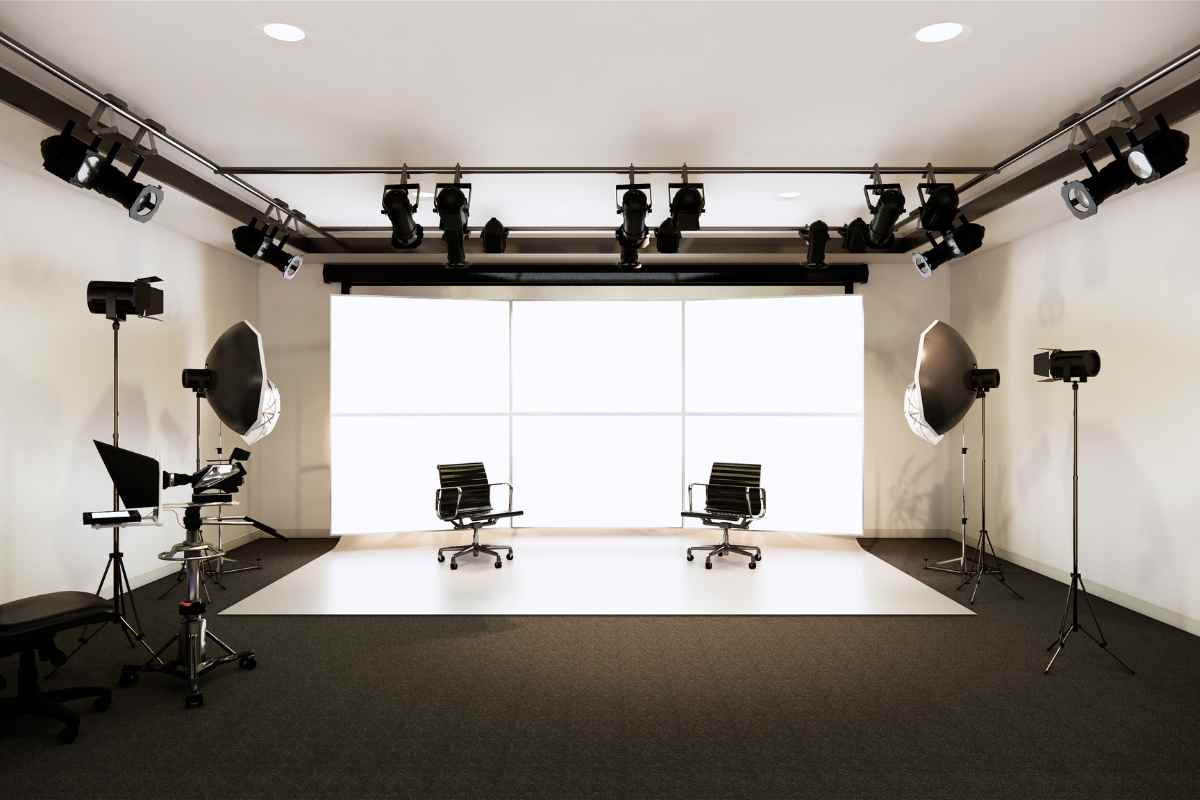 studio televisivo con luci